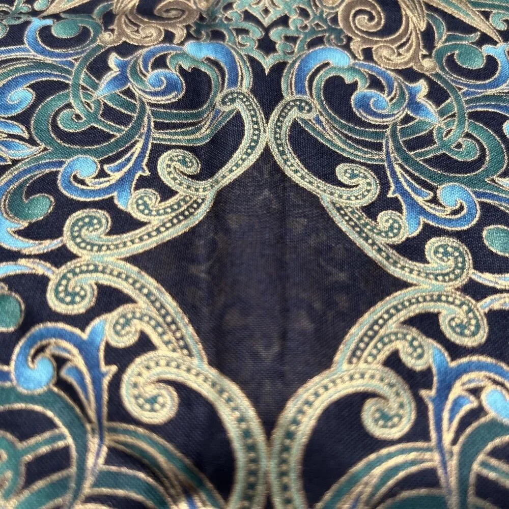 Paula Nadelstern Opulence Benartex Black Gold Turquoise Cotton Quilting Fabric